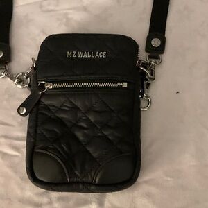 MZ Wallace Black Quilted Messenger Bag